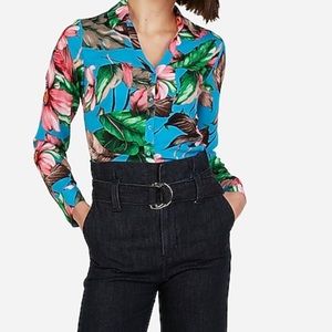 Express Floral/Hawaiian slim fit portofino shirt